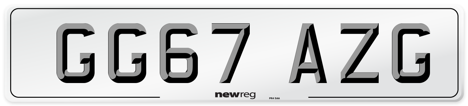 GG67 AZG Number Plate from New Reg
